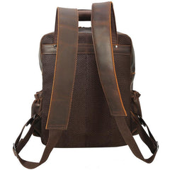 Vintage Leather Men's Travel Backpack 14inch Laptop Backpack School Backpack For Men