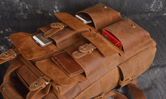 Vintage Cool Leather Men's 15inch Laptop Backpack Travel Backpack School Backpack For Men