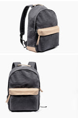 Waxed Canvas Womens Mens Backpack 14'' Green College White Backpack Travel Backpack For Men