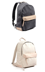 Waxed Canvas Womens Mens Backpack 14'' Green College White Backpack Travel Backpack For Men