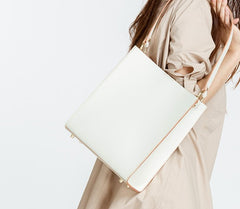 Fashion White Leather Women Tote Bag Tote White Shoulder Bag For Women