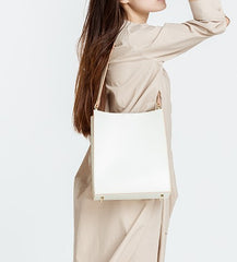 Fashion White Leather Women Tote Bag Tote White Shoulder Bag For Women