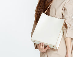 Fashion White Leather Women Tote Bag Tote White Shoulder Bag For Women