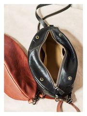 Fashionable Black Leather Mens Chest Bag Sling Bag Sling Pack One Shoulder Backpack For Men and Women