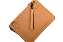 GENUINE LEATHER MENS Vintage Brown Clutch Wristlet Bag MESSENGER BAG FOR MEN