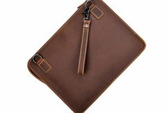 GENUINE LEATHER MENS Vintage Brown Clutch Wristlet Bag MESSENGER BAG FOR MEN