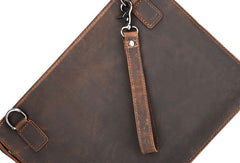 GENUINE LEATHER MENS Vintage Brown Clutch Wristlet Bag MESSENGER BAG FOR MEN