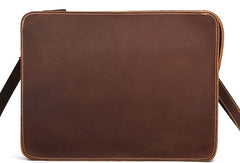 GENUINE LEATHER MENS Vintage Brown Clutch Wristlet Bag MESSENGER BAG FOR MEN