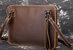 GENUINE LEATHER MENS Vintage Brown Clutch Wristlet Bag MESSENGER BAG FOR MEN
