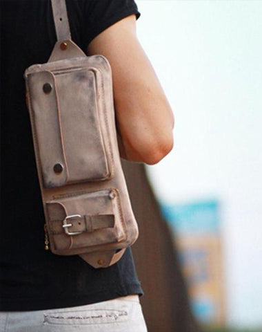 Handmade Leather Fanny Pack Mens Waist Bag Hip Pack Belt Bag Bumbag for Men