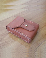 Cool Brown Handmade Leather Mens Cigarette Case Cigarette Holder Case with Belt Loop for Men