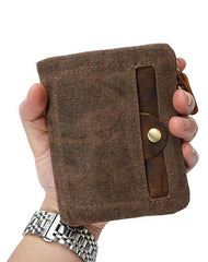 Mens Canvas Small Wallets for men Bifold Cool Men billfold Small Wallet