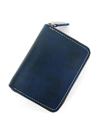 [On Sale] Cool Mens Zipper Leather Small Wallet Handmade billfold Wallets with Zippers