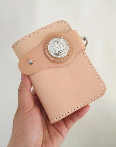 [On Sale] Handmade Mens Leather Biker Chain Wallet Cool Small Biker Wallets with Chain