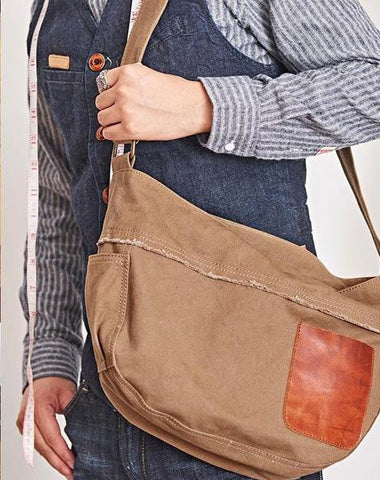 Mens Canvas Cool Side Bag Messenger Bag Canvas Saddle Shoulder Bag for Men