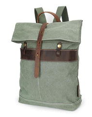 Cool Waxed Canvas Leather Mens Backpack Canvas Travel Backpack Canvas School Backpack for Men