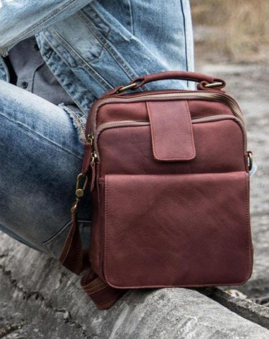 Cool Leather Mens Small Shoulder Bags Messengers Bag for Men