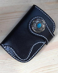 Handmade Leather Mens Biker Key Wallet Cool Key Wallets Card Wallet for Men