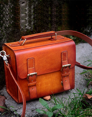 Cool Handmade Leather Mens Small Messenger Bag Camera Bag for men