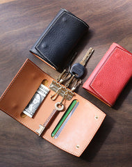 Cute LEATHER Womens Small Key Wallet Card Wallet Leather Key Wallet FOR Women