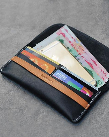 Cool Stylish Leather Mens Wallet Small Card Holder Long Wallet Coin Wallet for Men