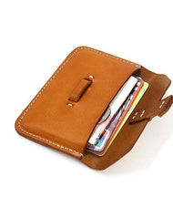 Handmade Leather Mens Card Wallets Front Pocket Wallet Small Change Wallets for Men