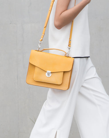 Handmade Womens Leather shoulder bag Satchel Bag School Bag for women - EverHandmade