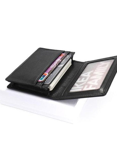 Leather Black Coffee Mens Small Card Wallet Coin Wallet Front Pocket Wallet for Men
