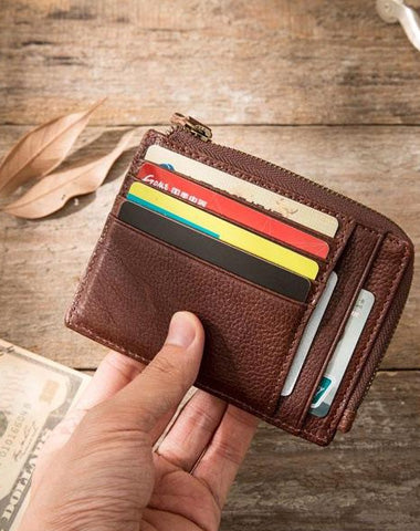 Leather Mens Slim Card Holder Front Pocket Wallets Card Wallets for Men