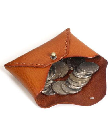 Handmade Leather Mens Change Wallet Card Wallet Front Pocket Wallet Coin Wallet for Men