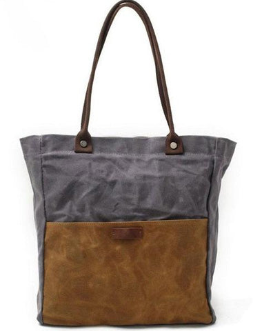 Mens Waxed Canvas Tote Bag Canvas Shopper Bag Canvas Shoulder Bag for Men