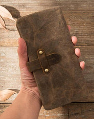 Cool Canvas Leather Mens Long Wallet Long Wallet for Men
