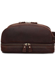Cool Leather Mens Zipper Wristlet Bag Vintage Clutch Zipper Bag for Men
