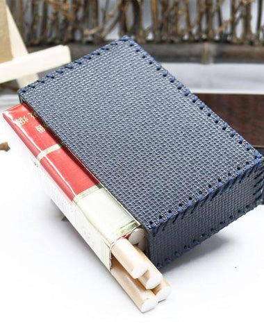 Cool Cigarette Holder Handmade Leather Mens Blue Cigarette Holder Cases for Men