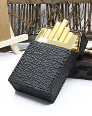 Handmade Cool Shark Leather Mens Cigarette Holder Case Black Cigarette Holder for Men