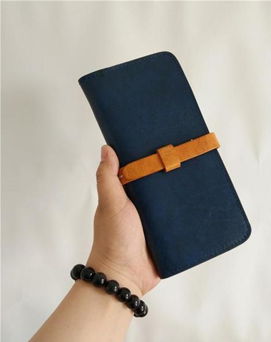 [On Sale] Handmade Vintage Mens Leather Long Wallets Cool Long Wallet for Men