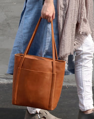 Stylish LEATHER Brown WOMEN Tote Bag Tote Shoulder Purses FOR WOMEN