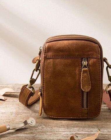 Leather Belt Pouch Belt Cases Mens Waist Bag Small Shoulder Bag for Men