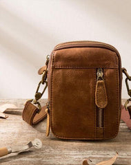 Leather Belt Pouch Belt Cases Mens Waist Bag Small Shoulder Bag for Men