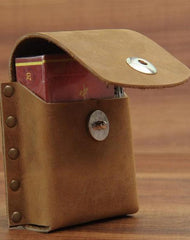 Cool Vintage Leather Mens Cigarette Case Cigarette Holder with Belt Loop for Men