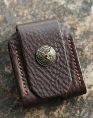 Cool Mens Leather Eagle Zippo Lighter Case with Loop Zippo lighter Holder with clip