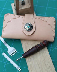 Handmade Leather Mens Long Wallet Cool Handmade Long Wallet for Men