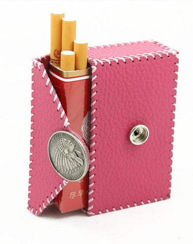 Cool Handmade Leather Womens Pink Indian Cigarette Holder Case for Women