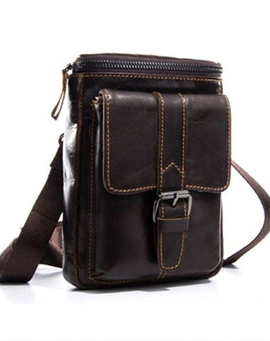 Cool Mens Leather Mens Belt Pouch Waist Bag Shoulder Bag Cell Phone Holster for Men