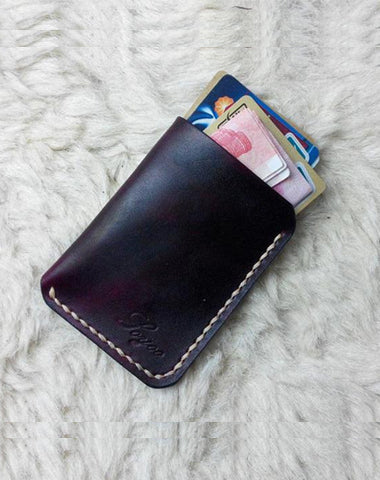 Mens Leather Slim Front Pocket Wallets Leather Cards Wallet for Men