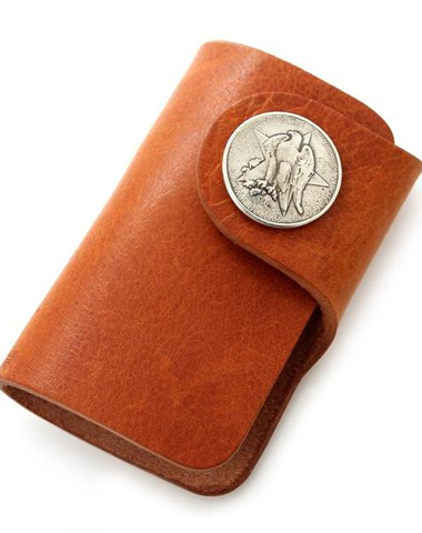 [On Sale] Handmade Mens Leather Biker Key Wallets Cool Small Key Wallets Key Holder