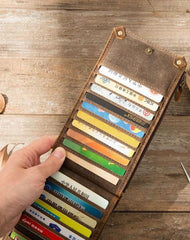 Cool Canvas Leather Mens Bifold Long Cards Wallet Long Wallet for Men