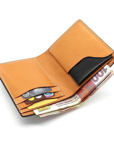 Cool Leather Mens Small Wallets Front Pocket Wallet Slim Wallet for Men