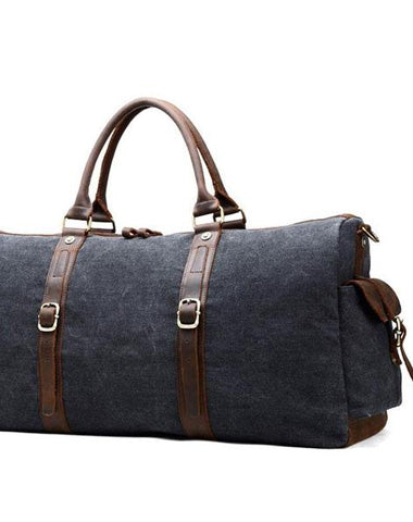 Mens Waxed Canvas Leather Large Weekender Bags Canvas Travel Bag for Men