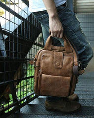 Cool Leather Mens Small Handbag Messenger Bag Shoulder Bag for men